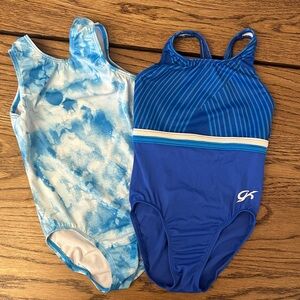 GK Elite Blue and White Leotards